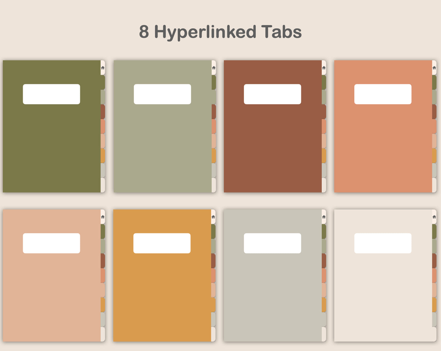 Digital Notebook 8 Tab - Portrait - Boho