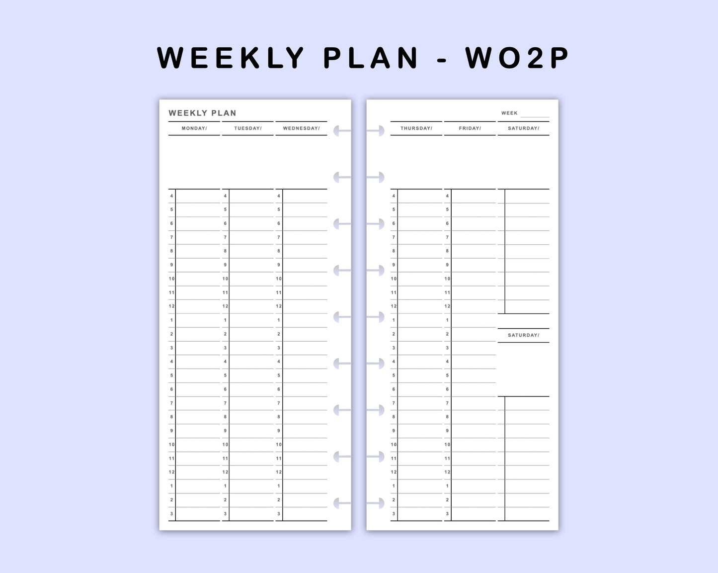 Skinny Classic HP Inserts - Weekly Plan - Vertical