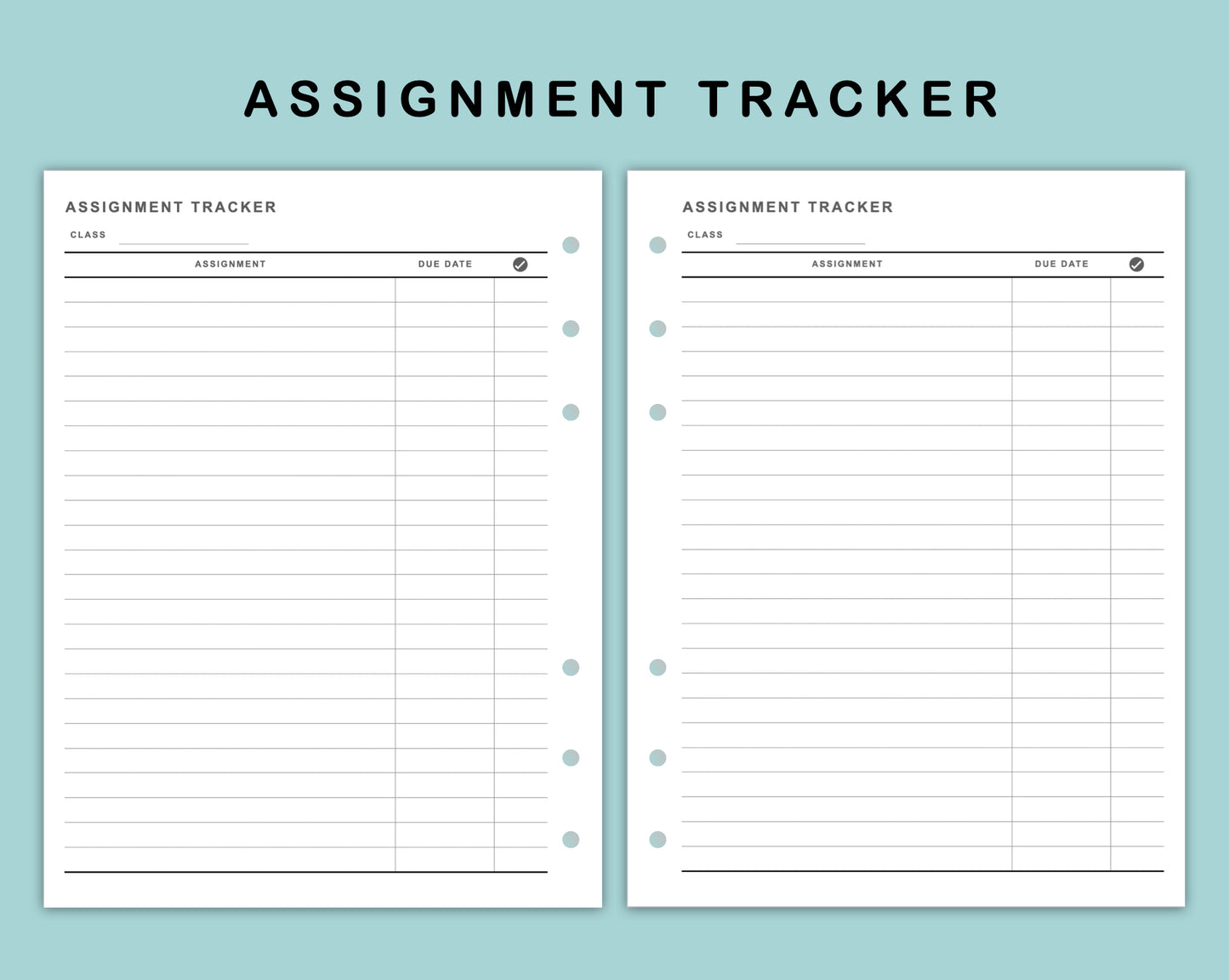 B6 Wide Inserts - Assignment Tracker