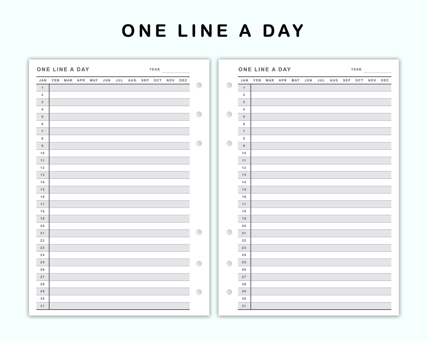 Personal Wide Inserts - One Line A Day