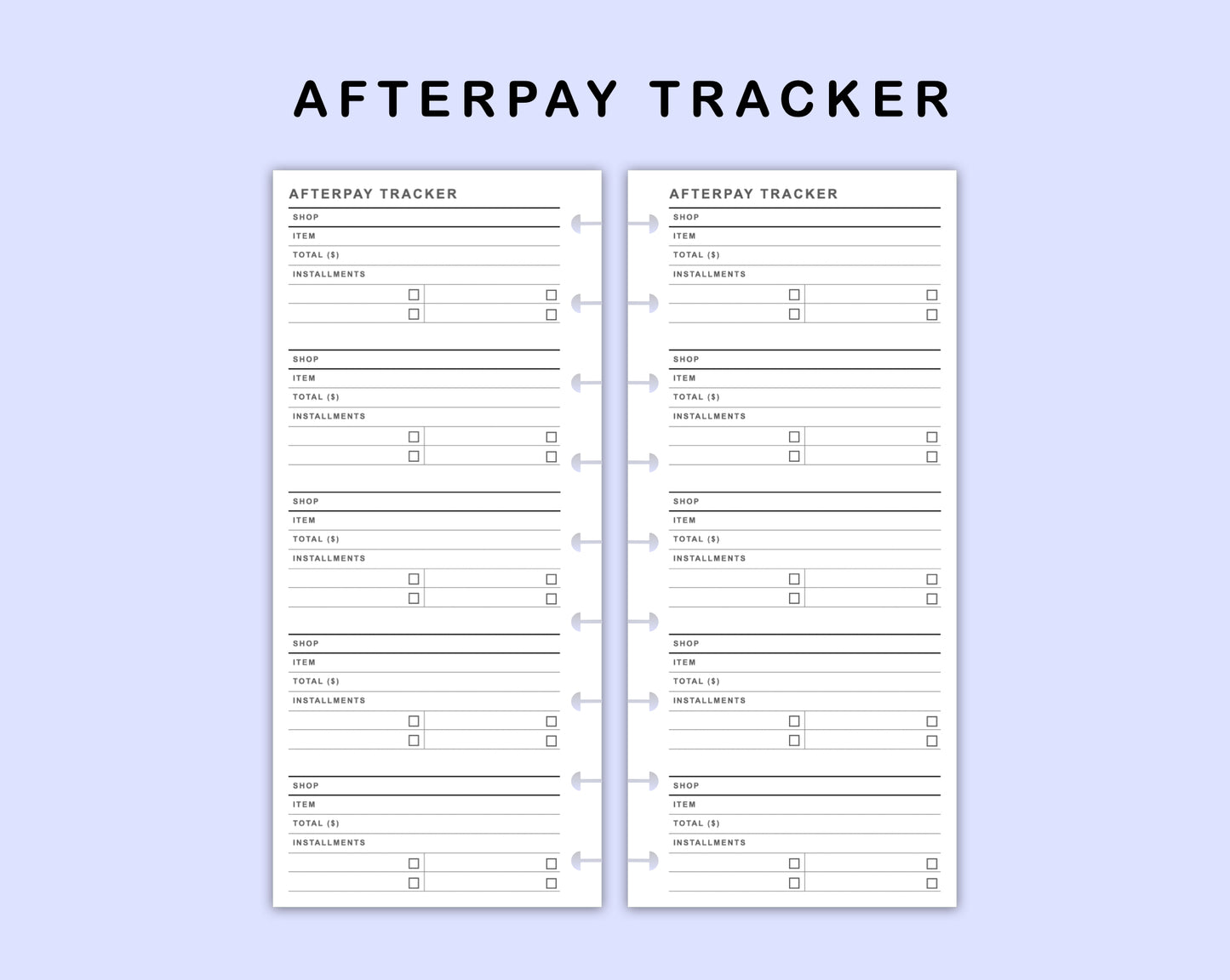 Skinny Classic HP Inserts - Afterpay Tracker