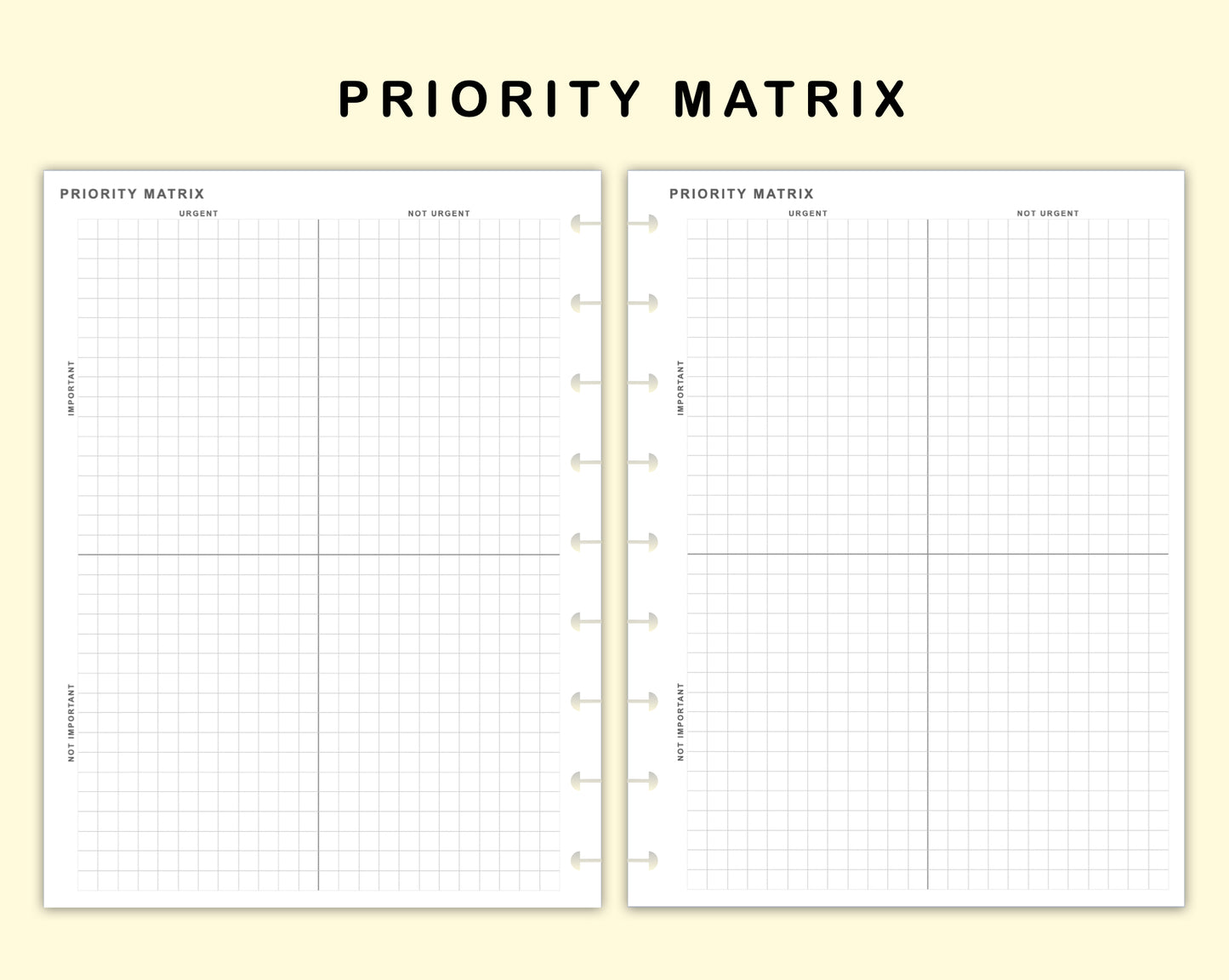 Classic HP Inserts - Priority Matrix