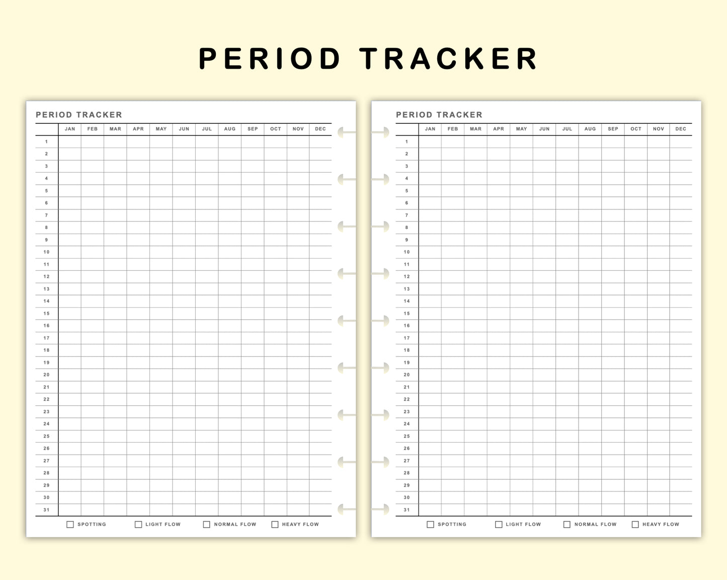 Classic HP Inserts - Period Tracker