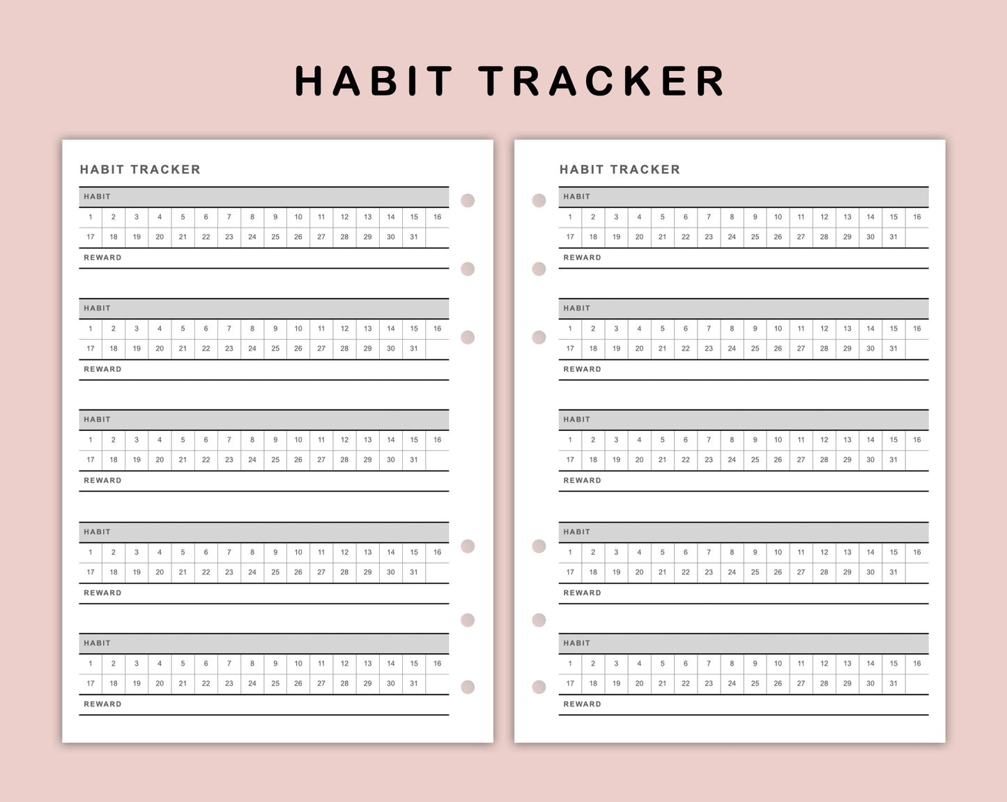 B6 Inserts - Habit Tracker