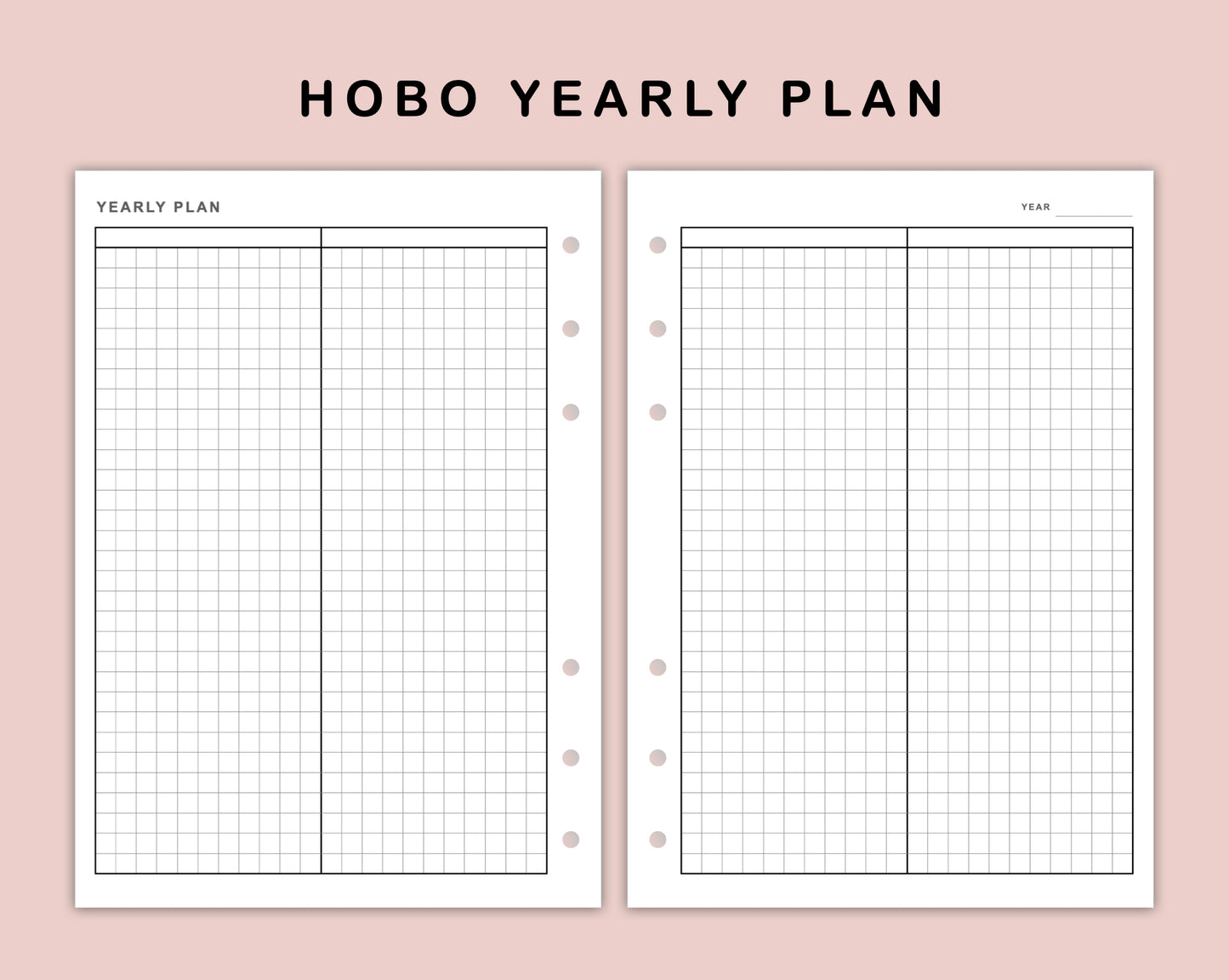 B6 Inserts - Yearly Plan - Hobonichi