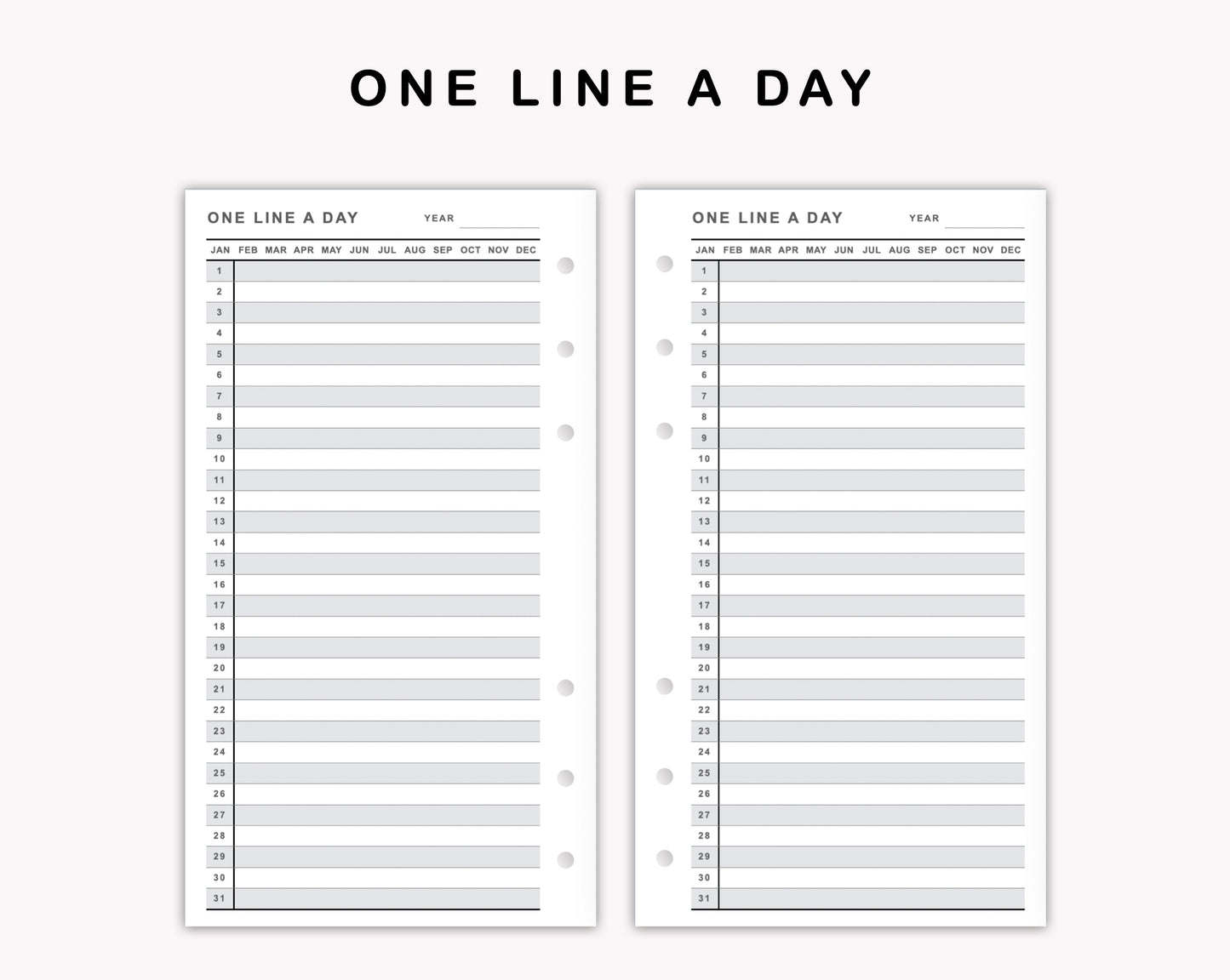 Personal Inserts - One Line A Day