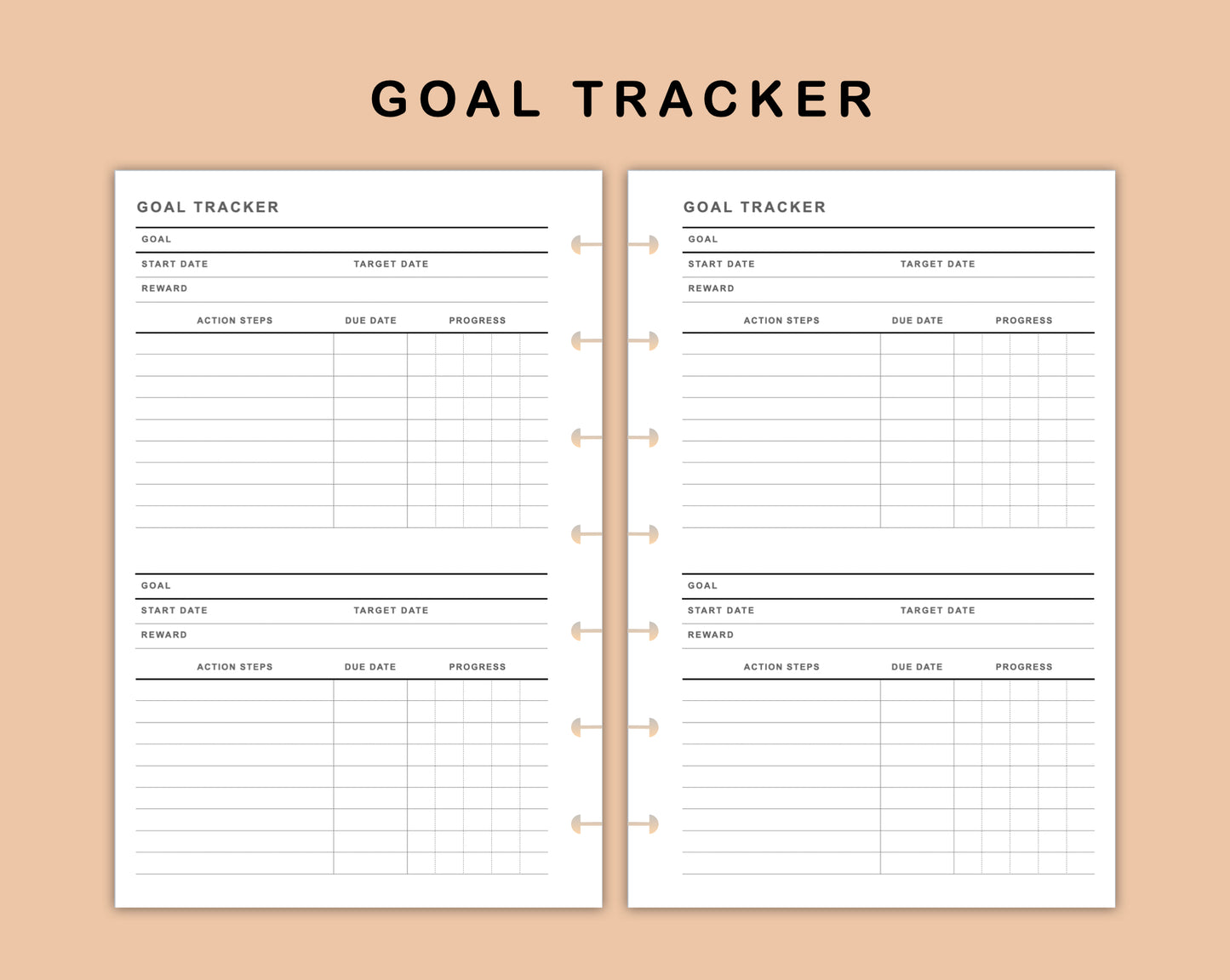 Mini Happy Planner Inserts - Goal Tracker