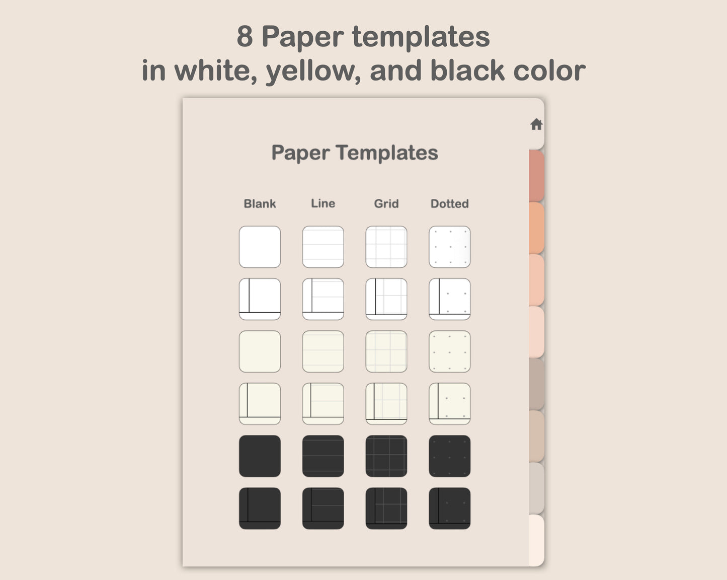 Digital Notebook 8 Tab - Portrait - Neutral