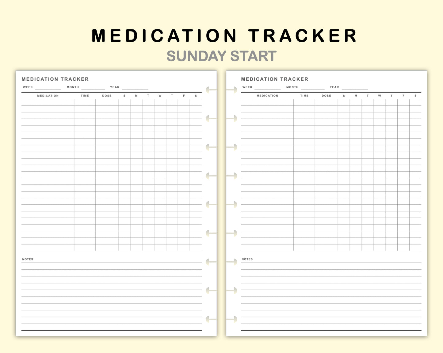 Classic HP Inserts - Medication Tracker