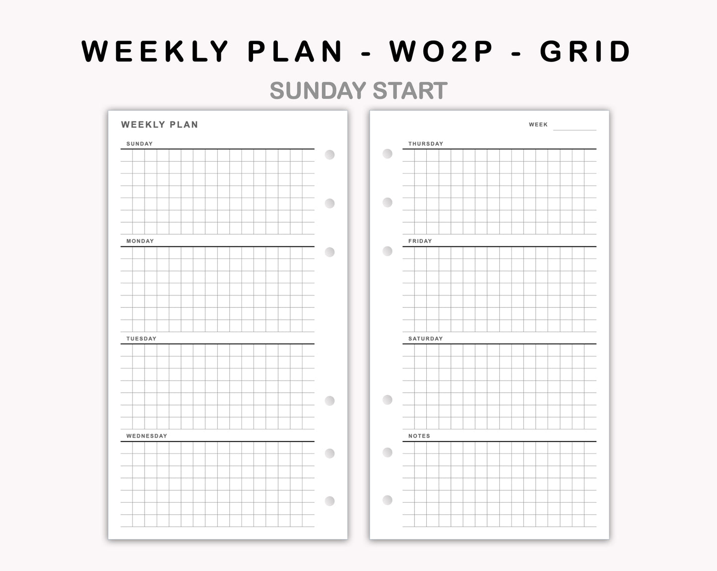 Personal Inserts - Weekly Plan - WO2P - Grid