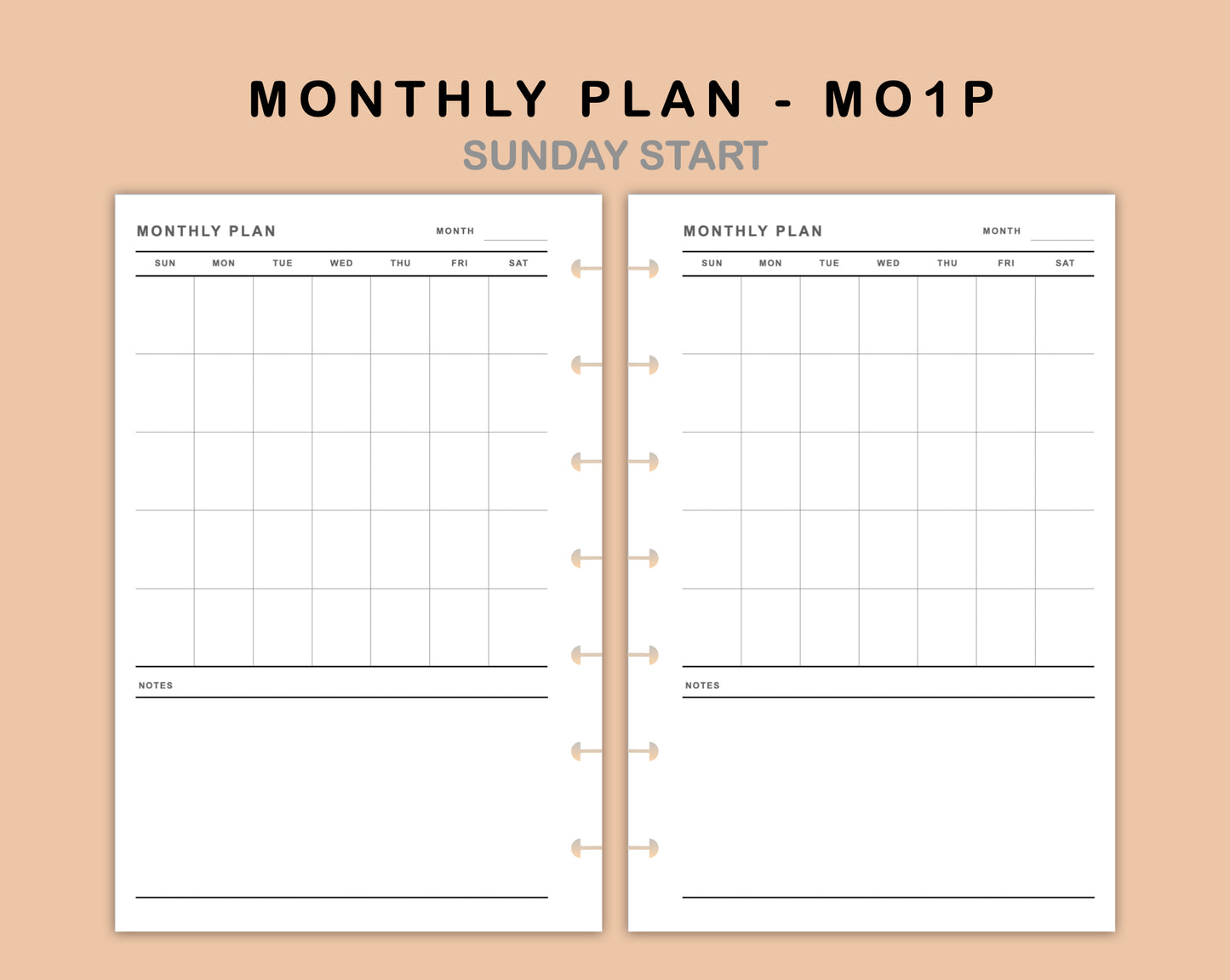 Mini Happy Planner Inserts - Monthly Plan - MO1P