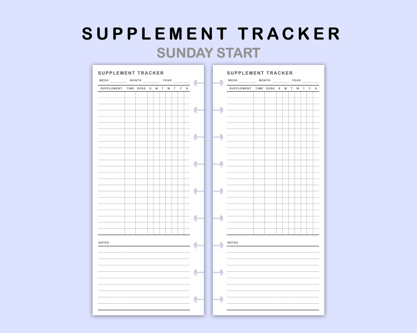 Skinny Classic HP Inserts - Supplement Tracker