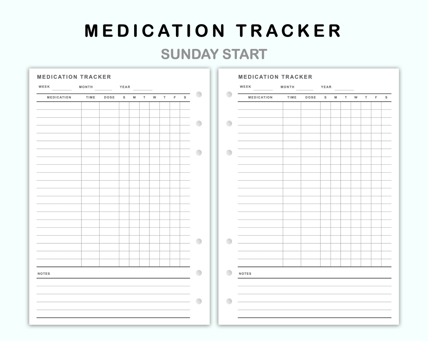 Personal Wide Inserts - Medication Tracker