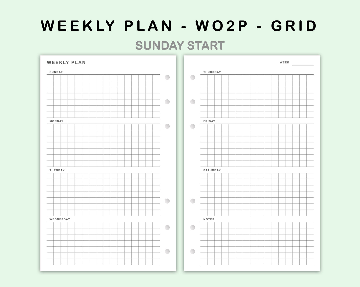 FC Compact Inserts - Weekly Plan - WO2P - Grid