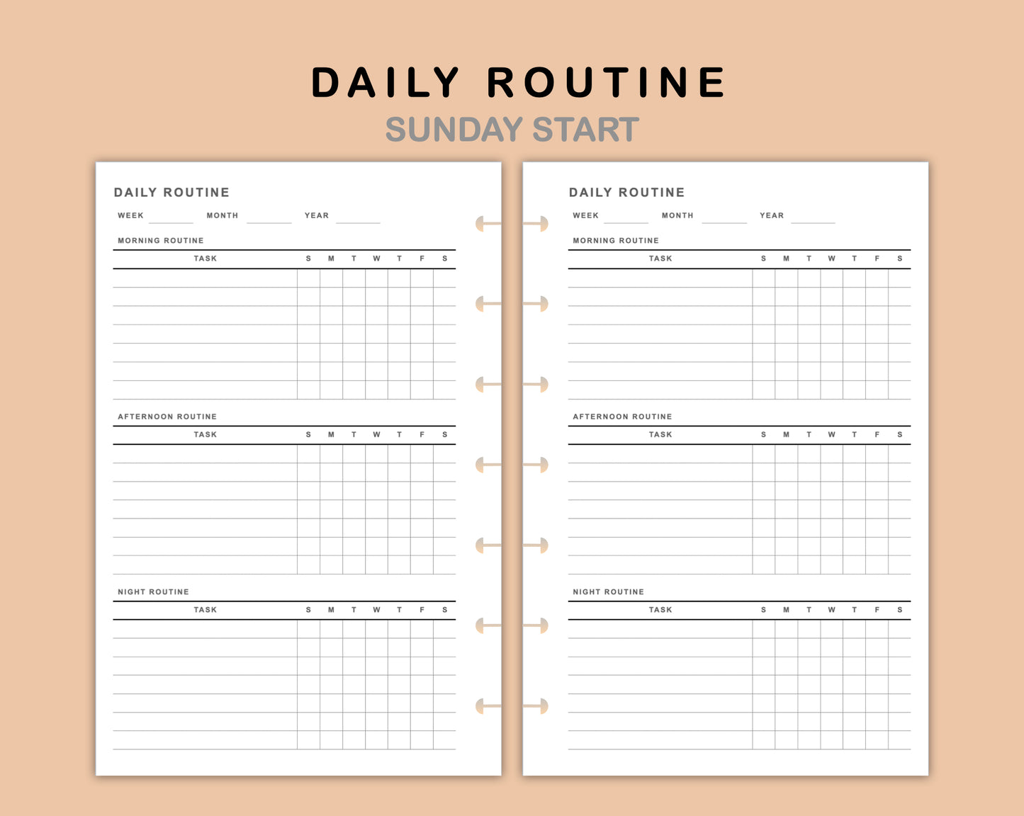 Mini Happy Planner Inserts - Daily Routine