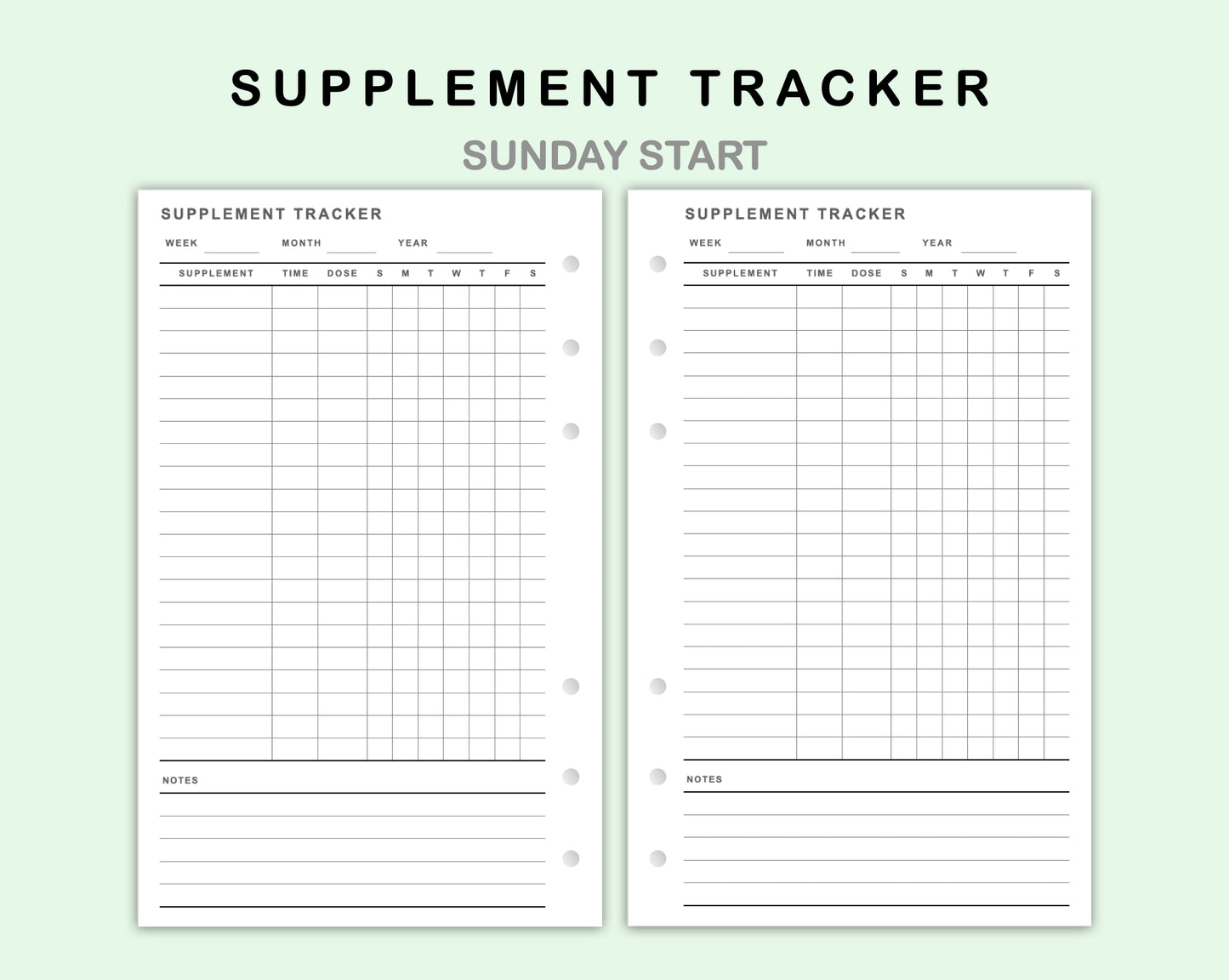 FC Compact Inserts - Supplement Tracker