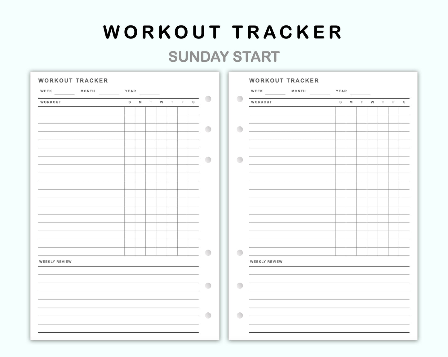 Personal Wide Inserts - Workout Tracker