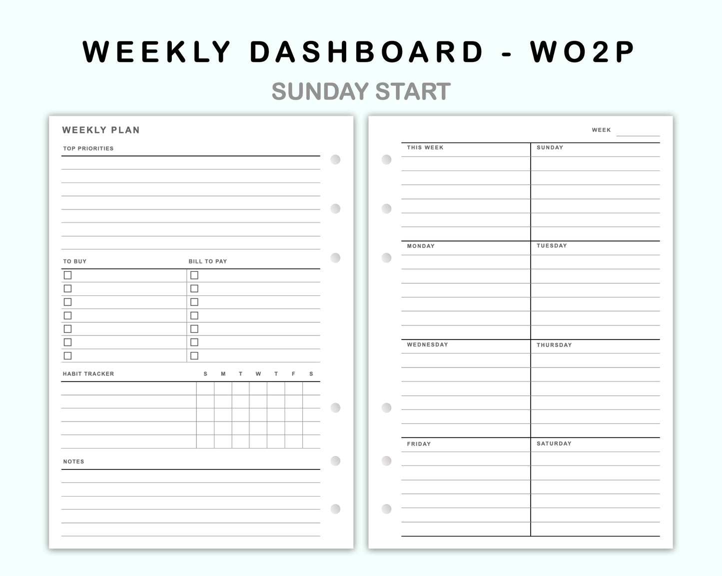 Personal Wide Inserts - Weekly Dashboard
