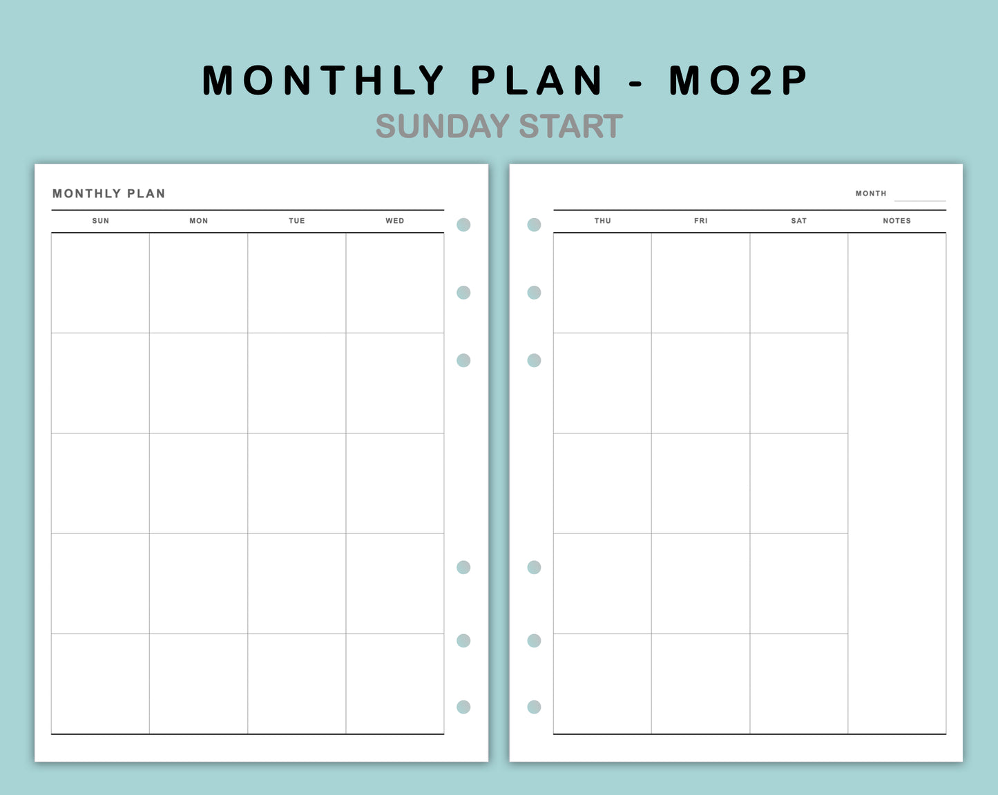 B6 Wide Inserts - Monthly Plan - MO2P