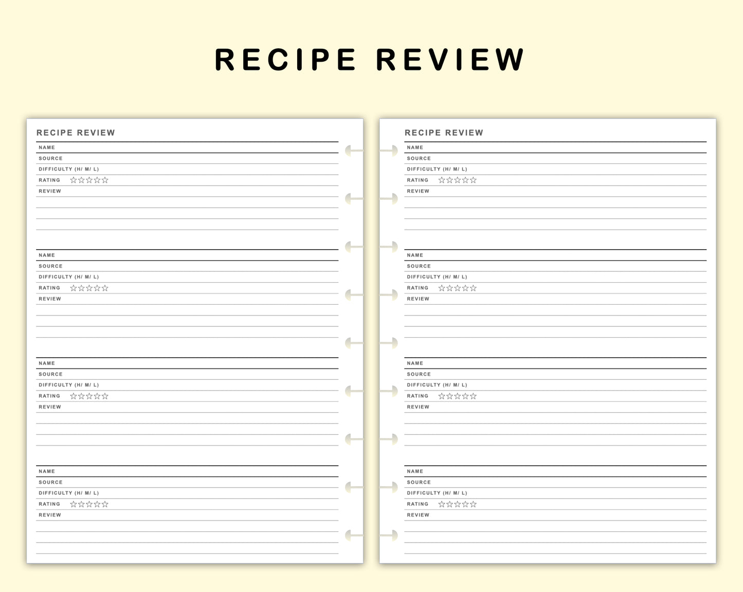 Classic HP Inserts - Recipe