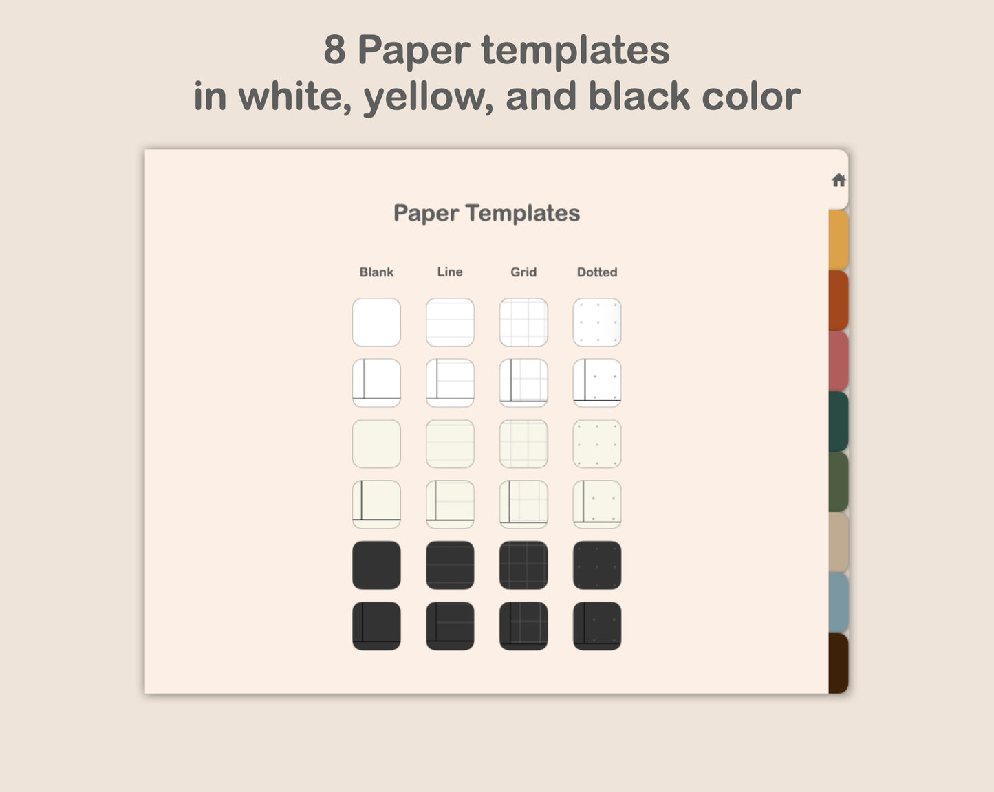 Digital Notebook 8 Tab - Landscape - Retro