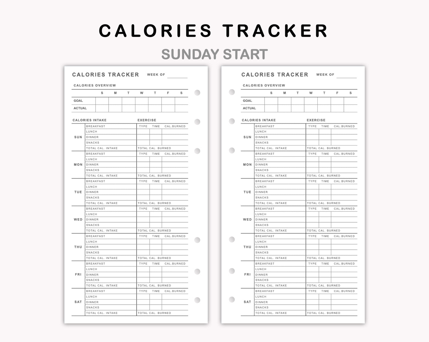 Personal Inserts - Calories Tracker