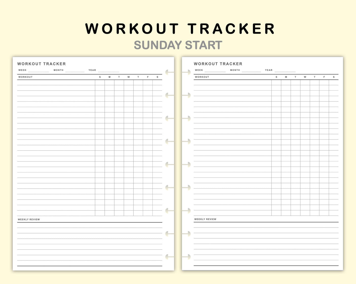 Classic HP Inserts - Workout Tracker