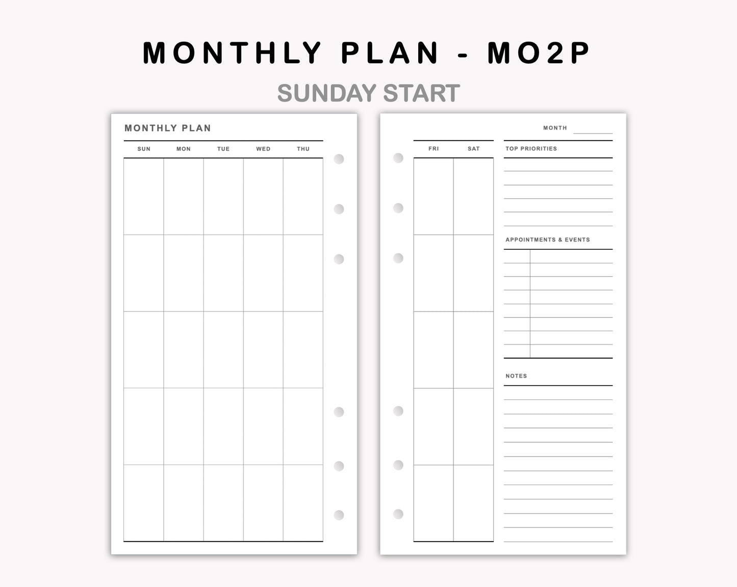 Personal Inserts - Monthly Plan - MO2P - with Top Priority