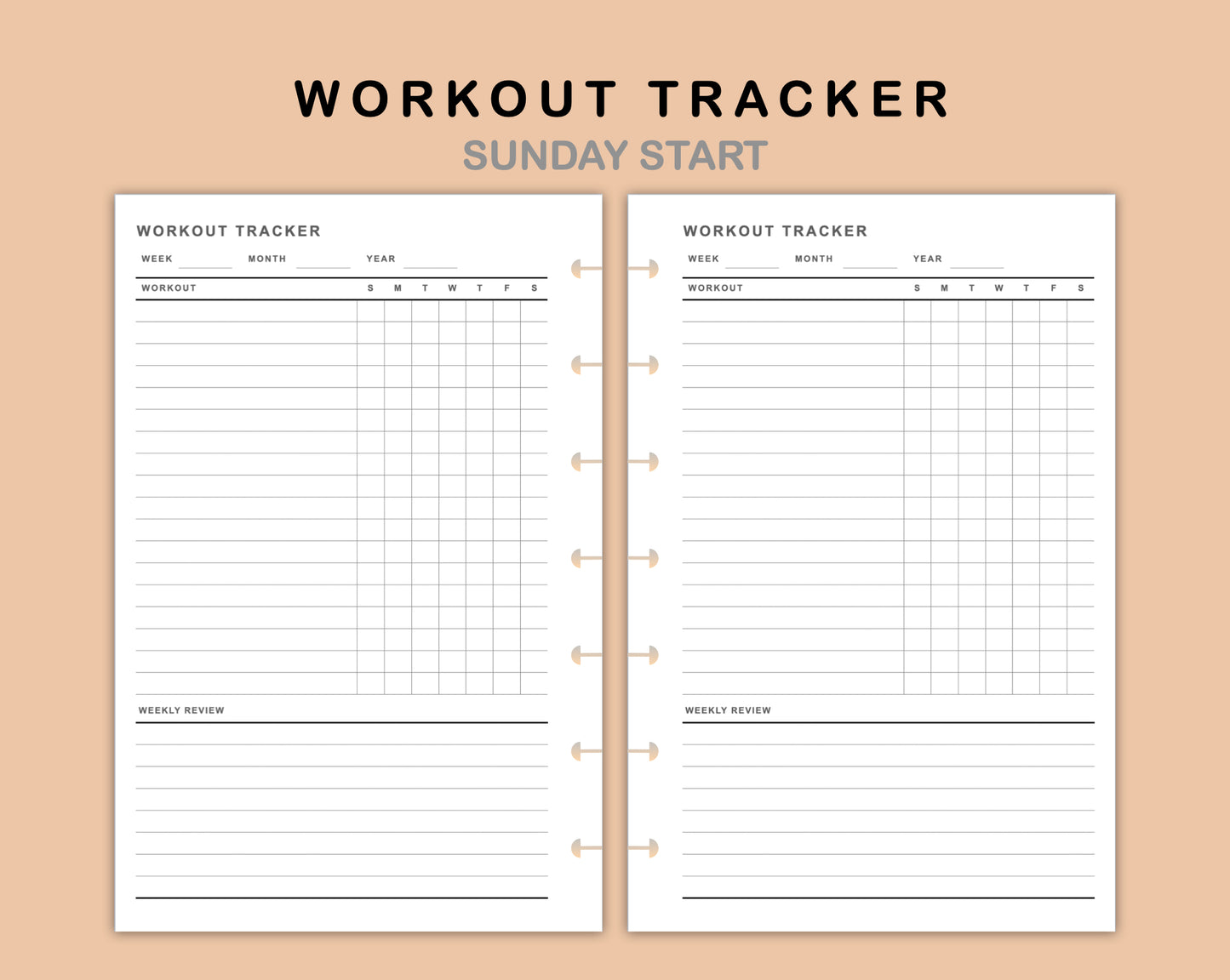 Mini Happy Planner Inserts - Workout Tracker