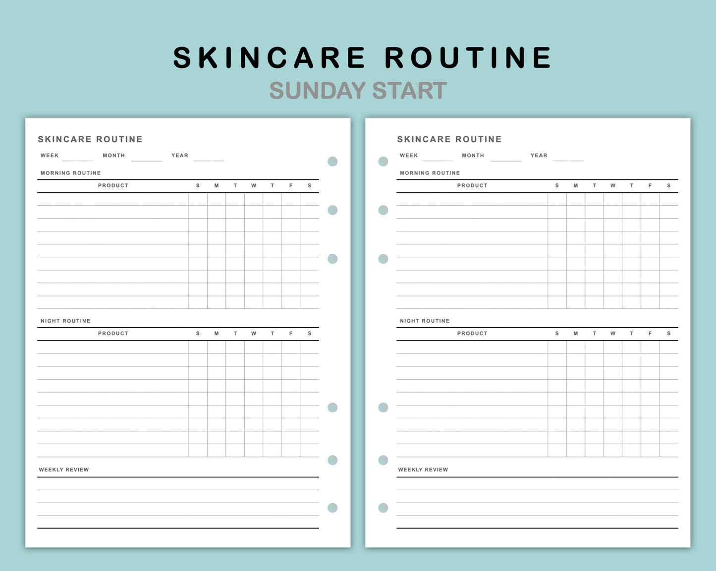 B6 Wide Inserts - Skincare Routine