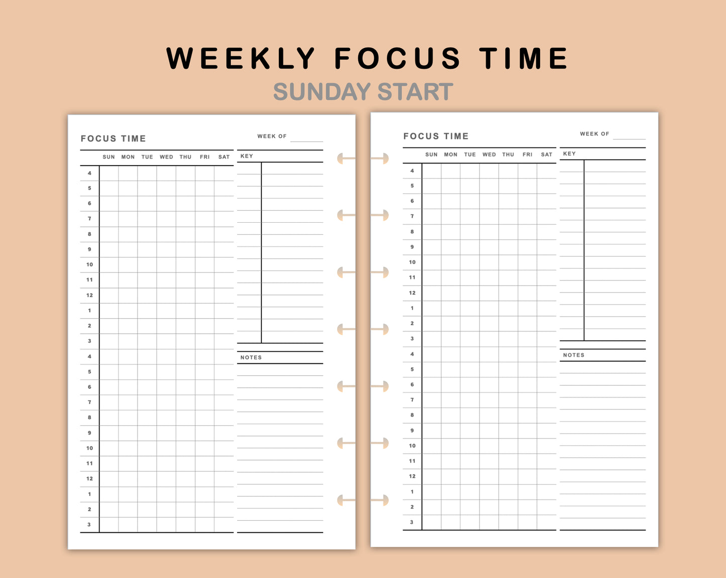 Mini Happy Planner Inserts - Weekly Focus Time