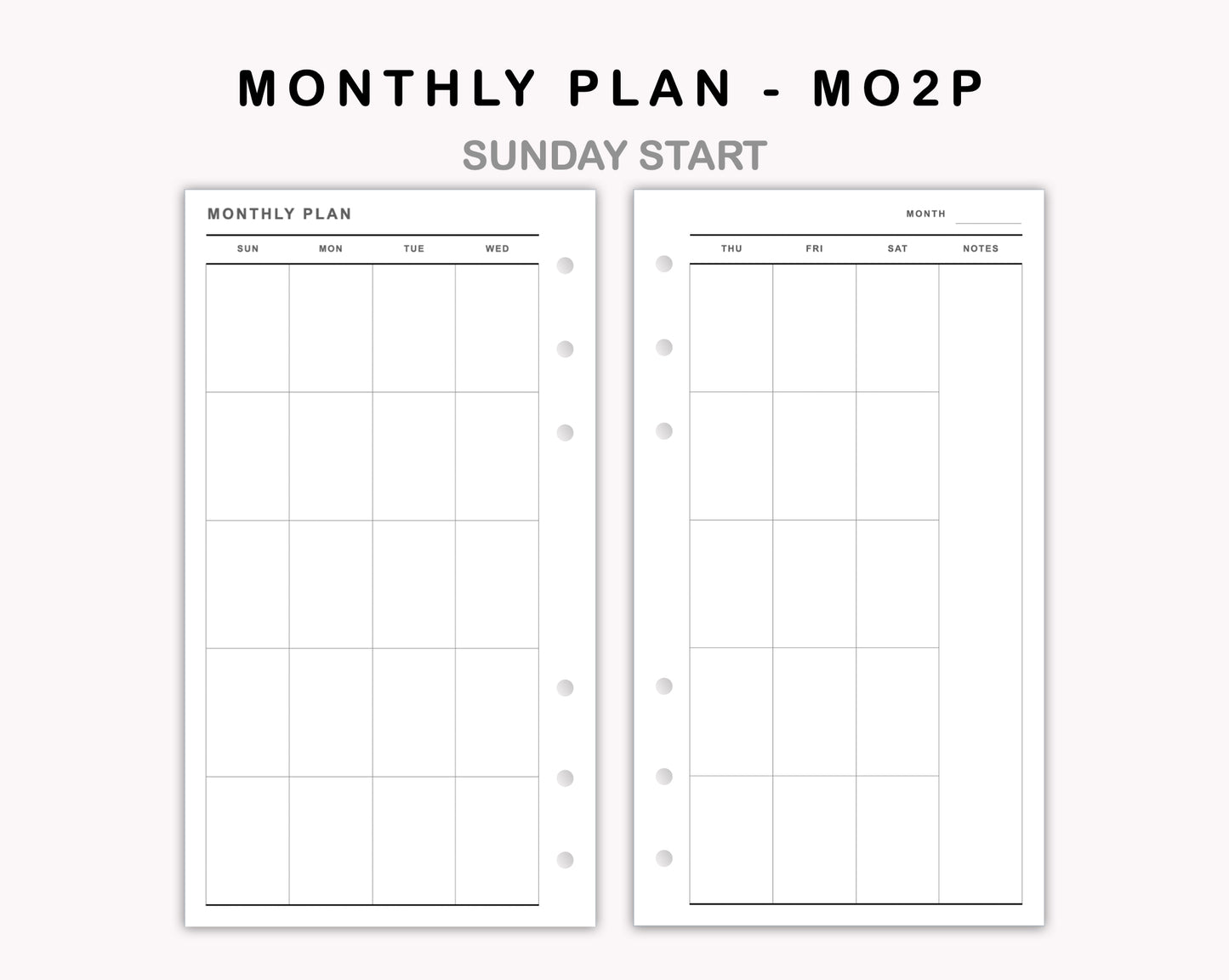 Personal Inserts - Monthly Plan - MO2P