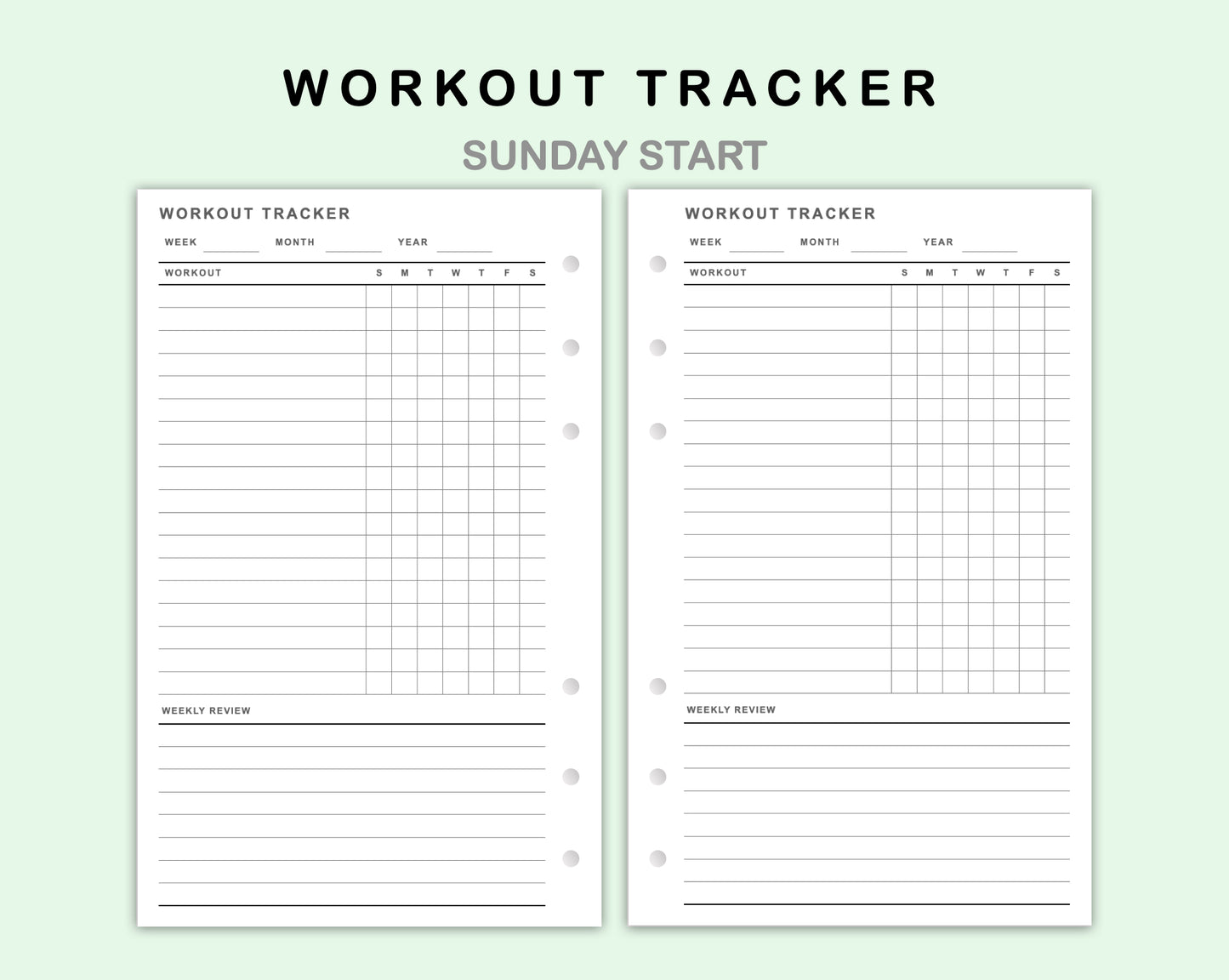 FC Compact Inserts - Workout Tracker