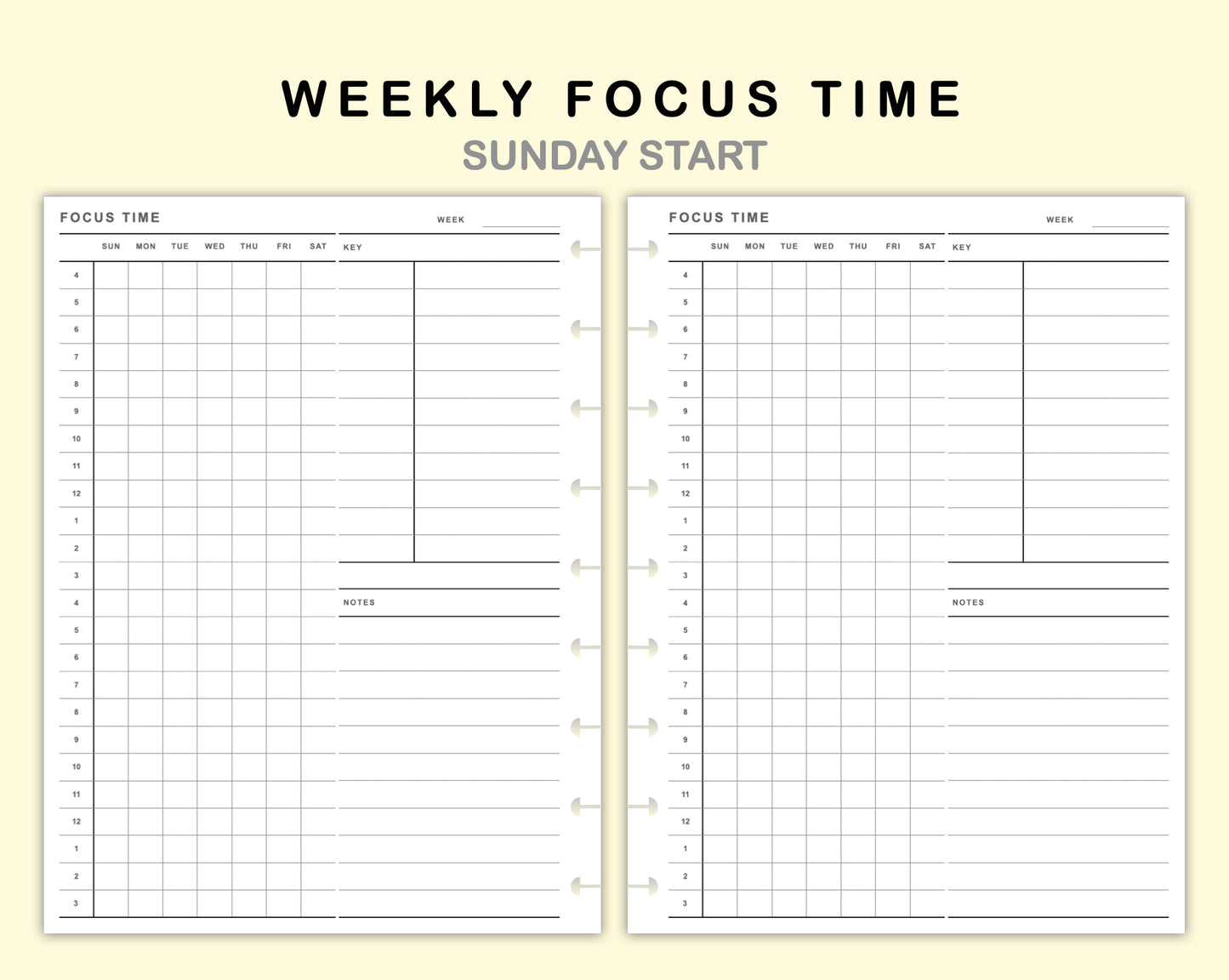 Classic HP Inserts - Weekly Focus Time