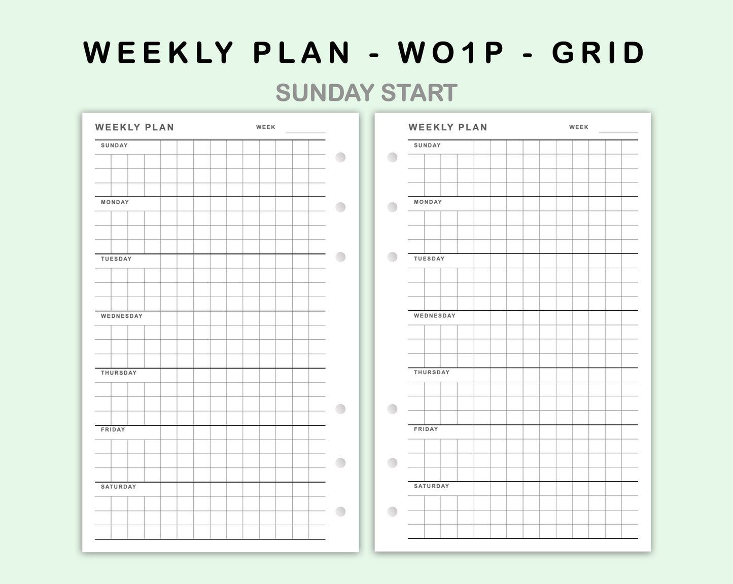 FC Compact Inserts - Weekly Plan - WO1P - Grid