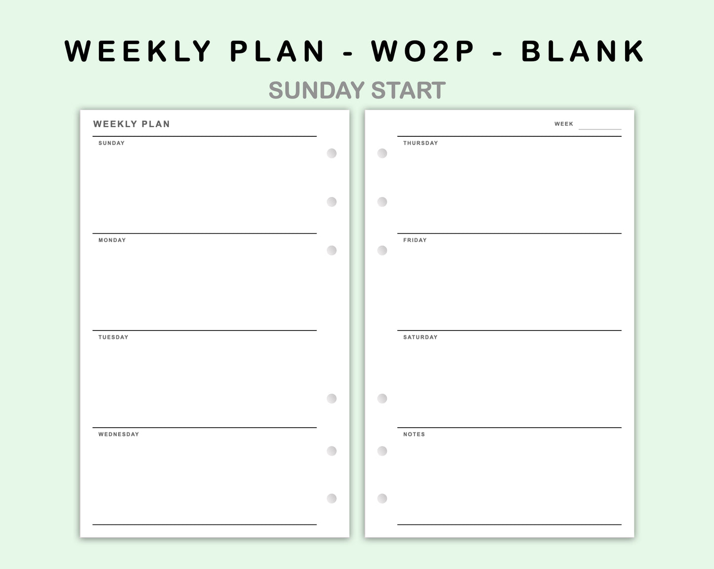 FC Compact Inserts - Weekly Plan - WO2P - Blank