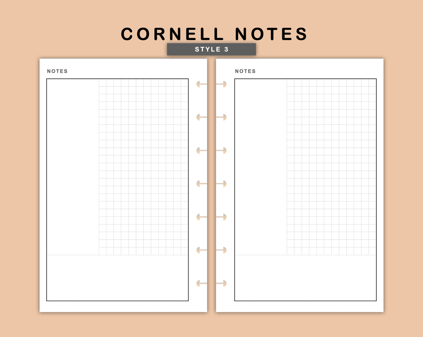 Mini Happy Planner Inserts - Cornell Notes