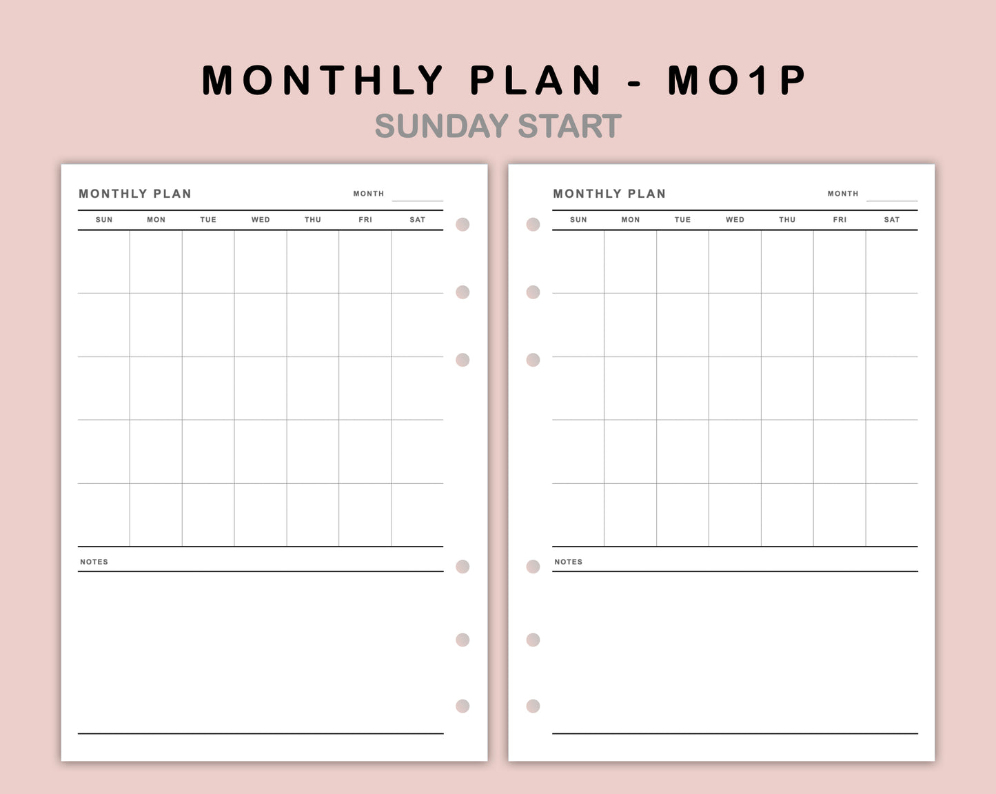 B6 Inserts - Monthly Plan - MO1P