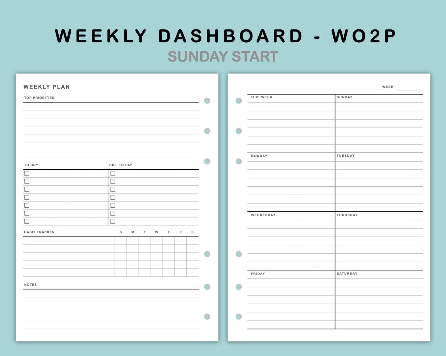 B6 Wide Inserts - Weekly Dashboard