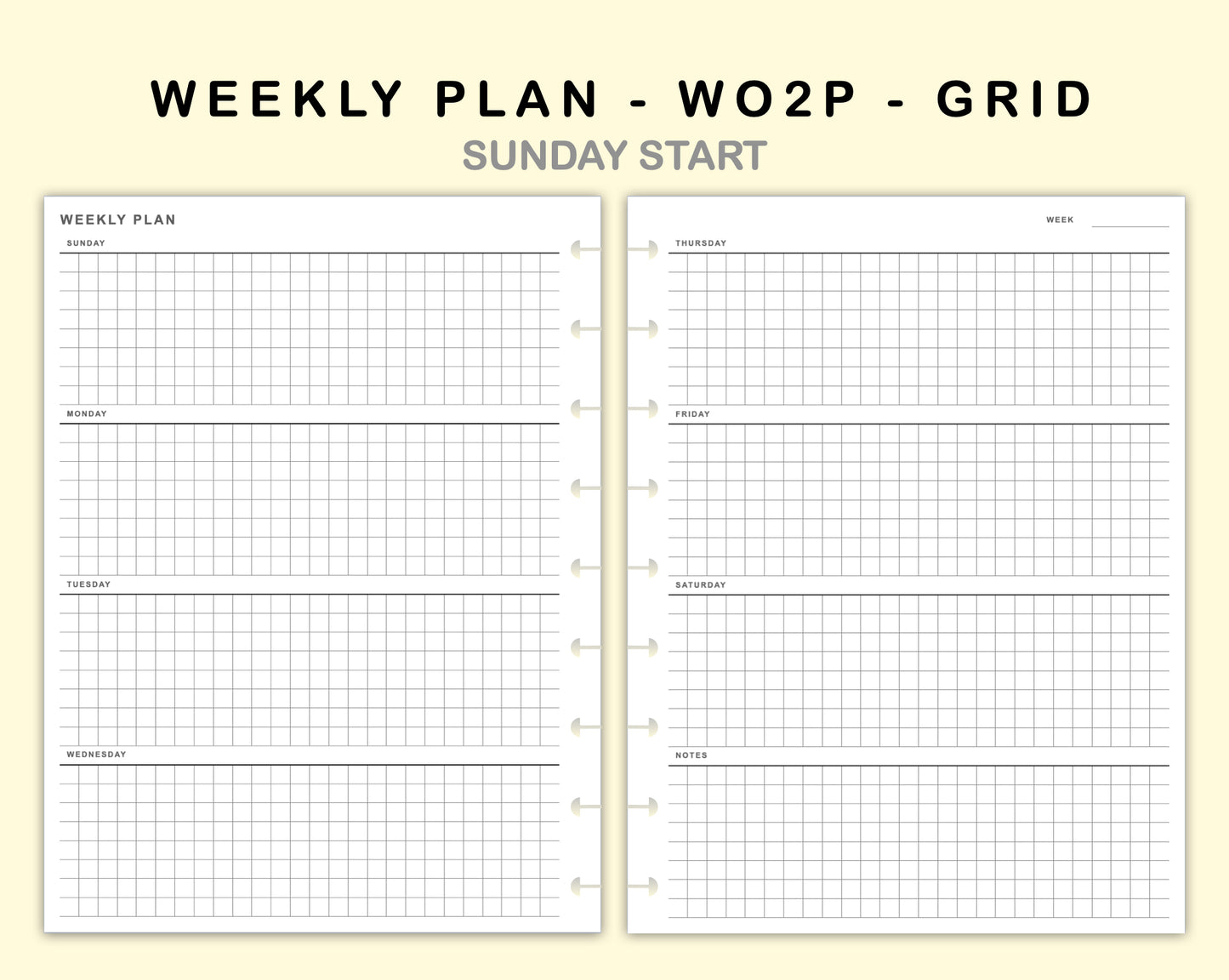 Classic HP Inserts - Weekly Plan - WO2P - Grid