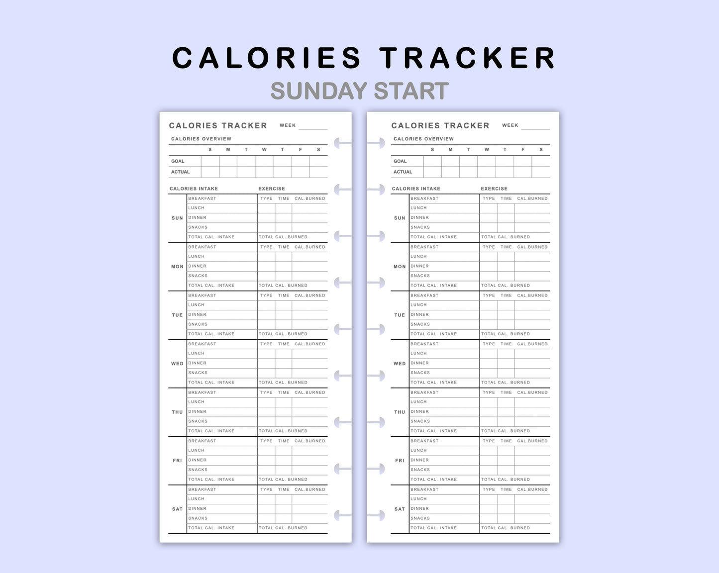 Skinny Classic HP Inserts - Calories Tracker