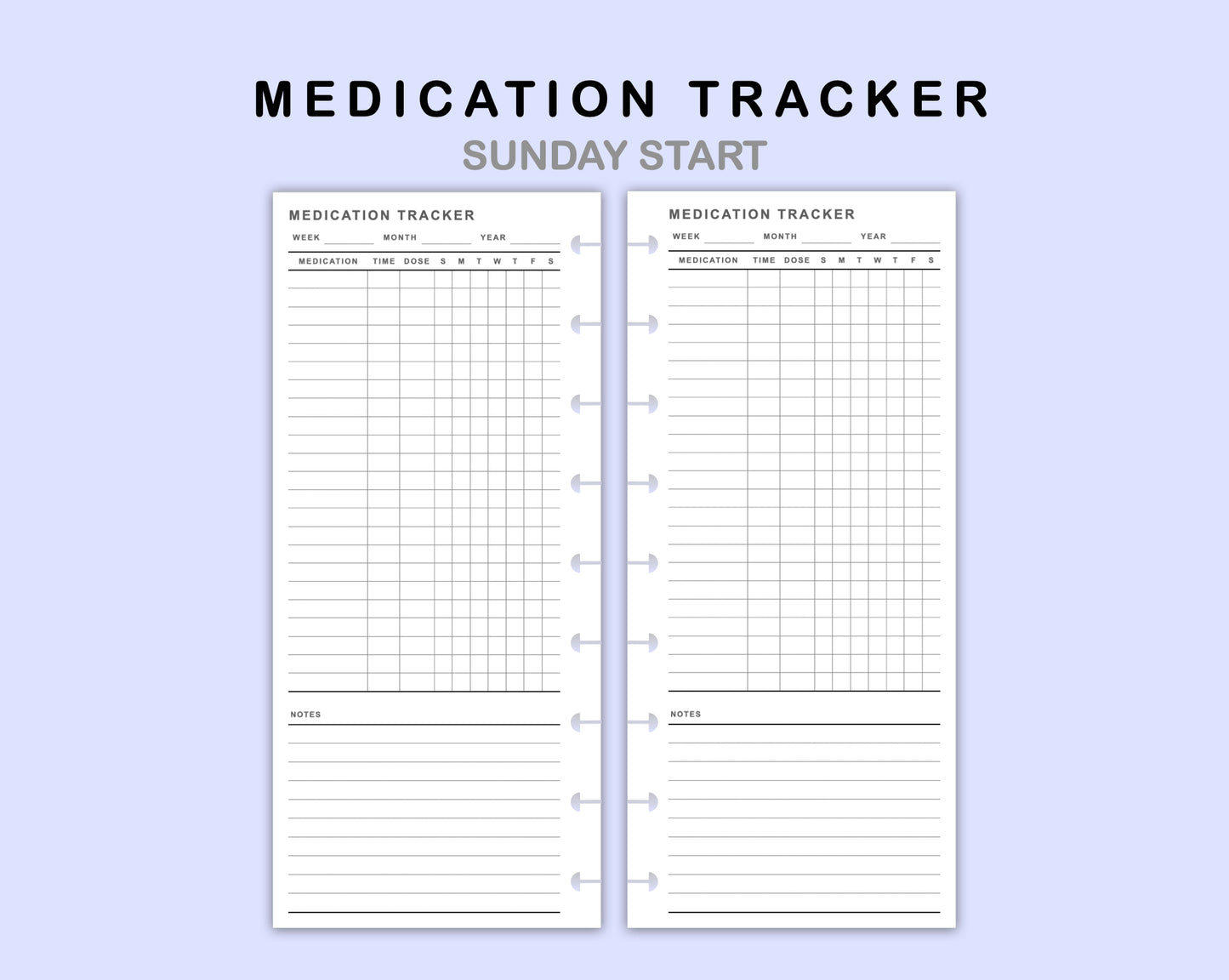 Skinny Classic HP Inserts - Medication Tracker