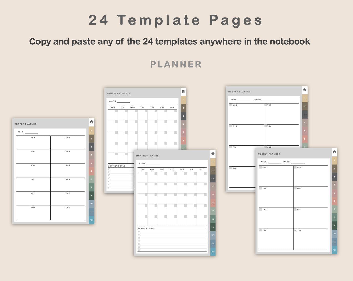 Digital Project Planner - Portrait - Muted