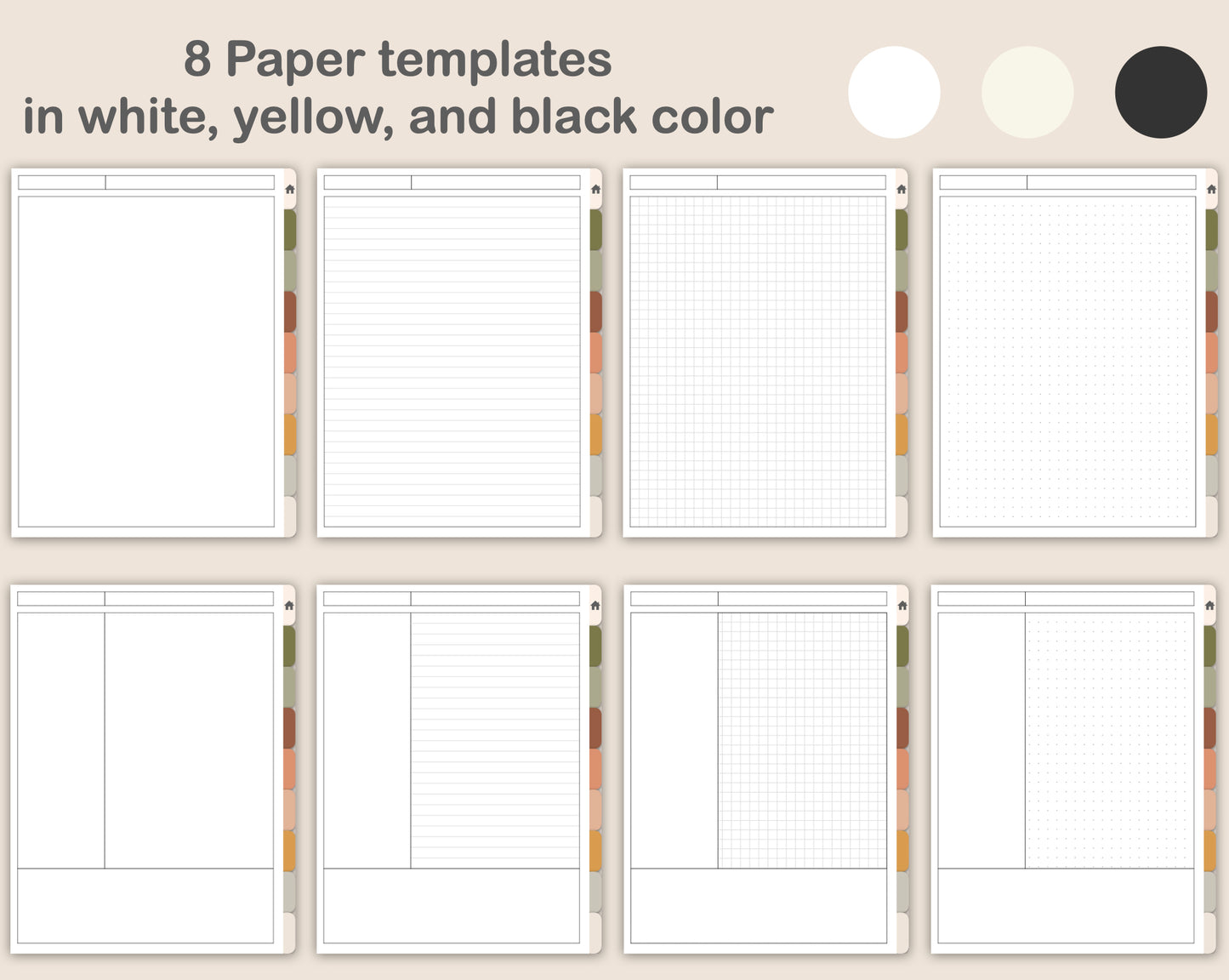 Digital Notebook 8 Tab - Portrait - Boho