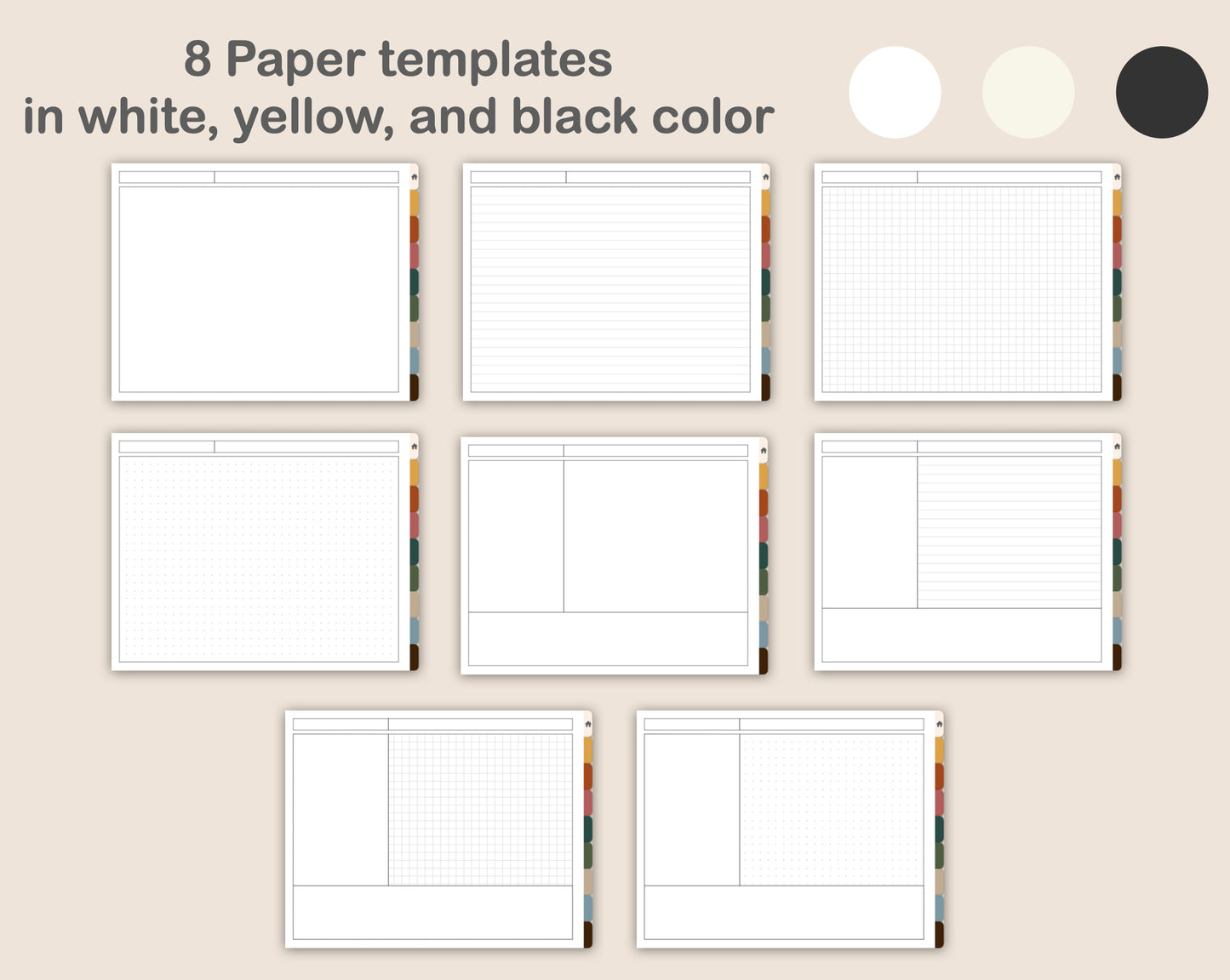 Digital Notebook 8 Tab - Landscape - Retro