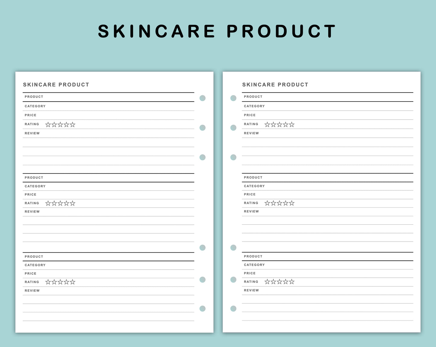 B6 Wide Inserts - Skincare Routine