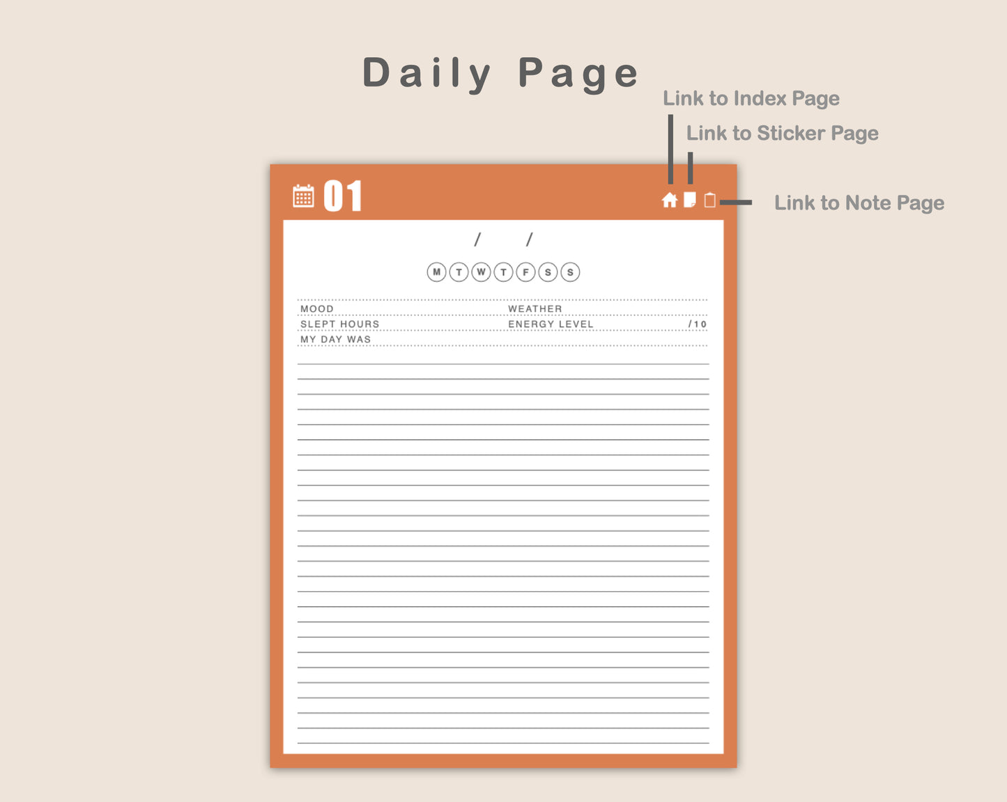 31 Day Digital Journal - Portrait - Boho