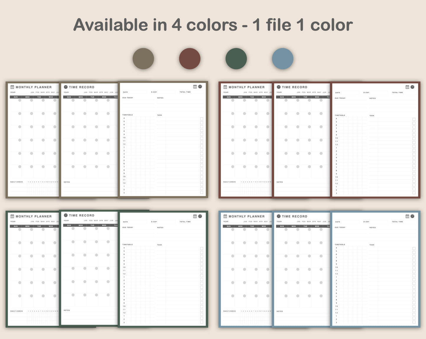 Digital 10 Minute Study Planner - Muted