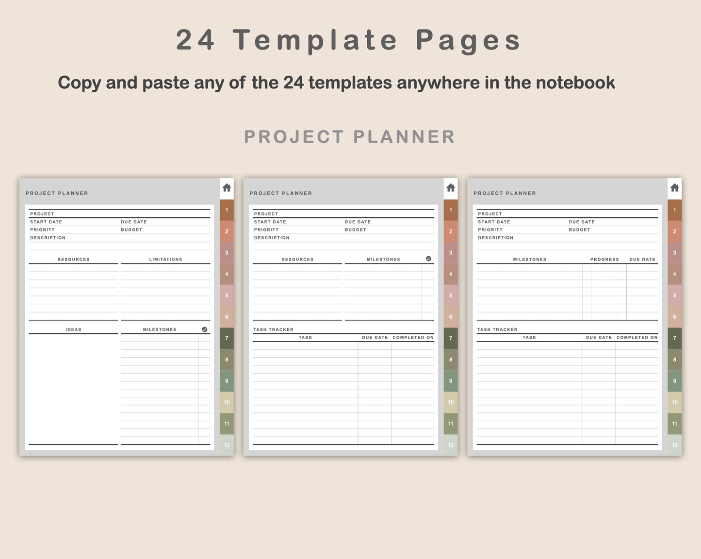 Digital Project Planner - Portrait - Neutral