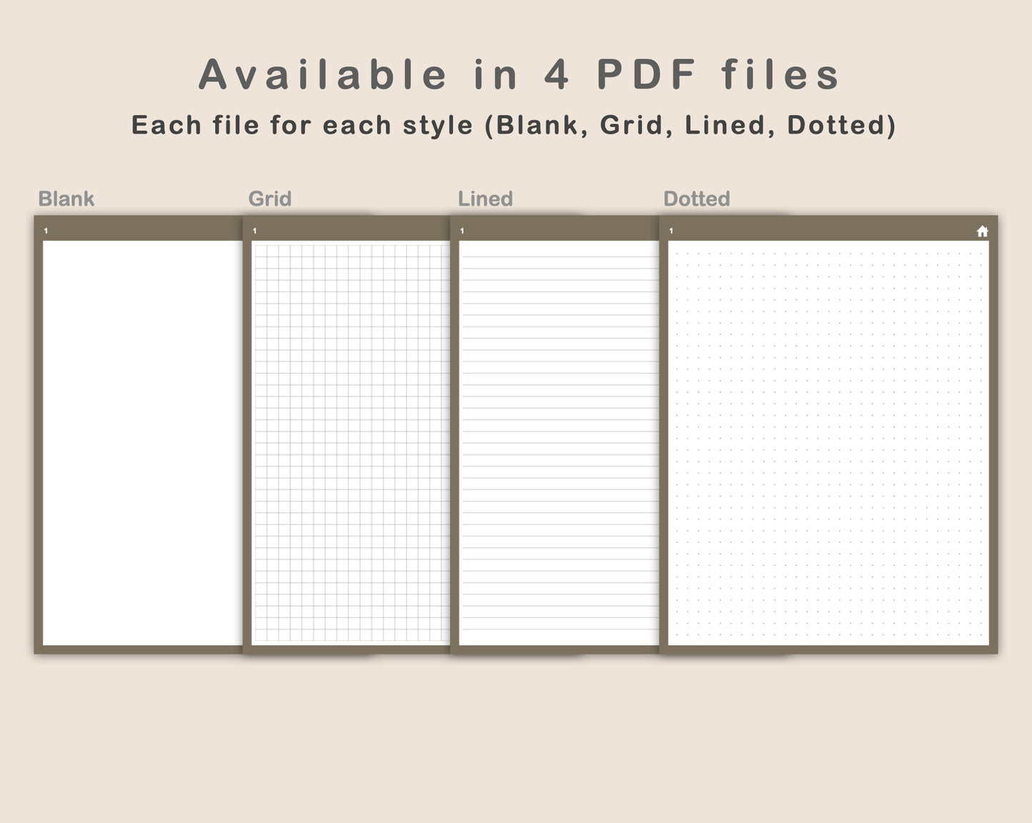 Digital Bullet Journal 200 Pages - Portrait - Muted